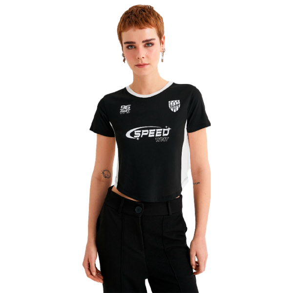 Футболка для женщин Koton 4SAL10664IK 100% хлопок/ Черный photo 5