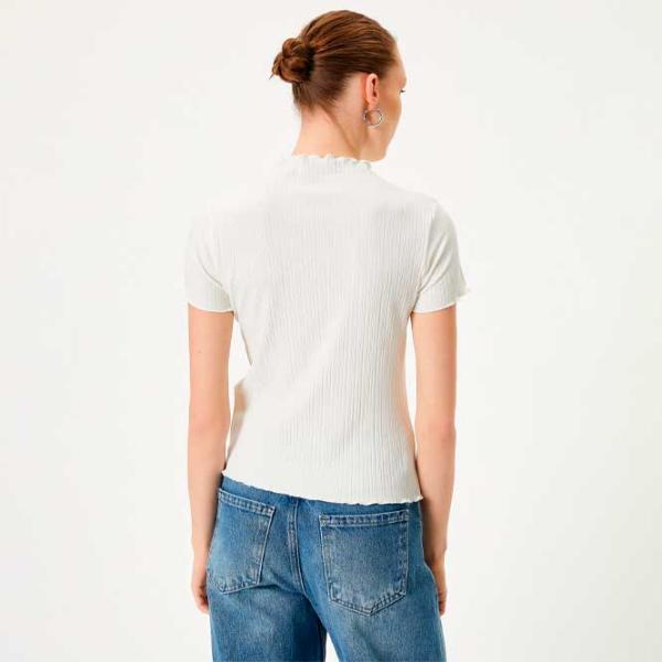 Tricou pentru femei Koton 4SAK50604EK 94% viscoză/ White photo 4