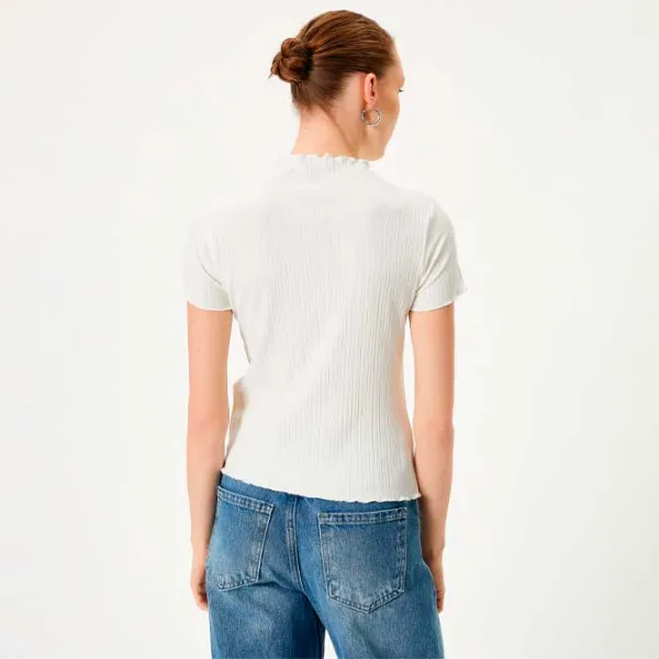 Tricou pentru femei Koton 4SAK50604EK 94% viscoză/ White photo 4
