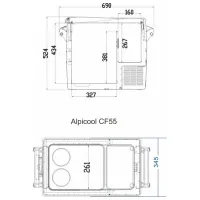 Автохолодильник Alpicool CF55 / 55л / Электронное / 60 Вт / Серый photo 6