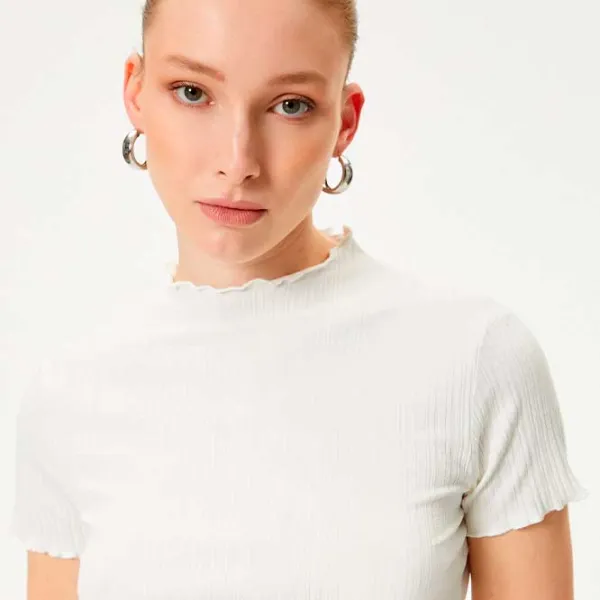 Tricou pentru femei Koton 4SAK50604EK 94% viscoză/ White photo 2 Tricou pentru femei Koton 4SAK50604EK 94% viscoză/ White photo 2