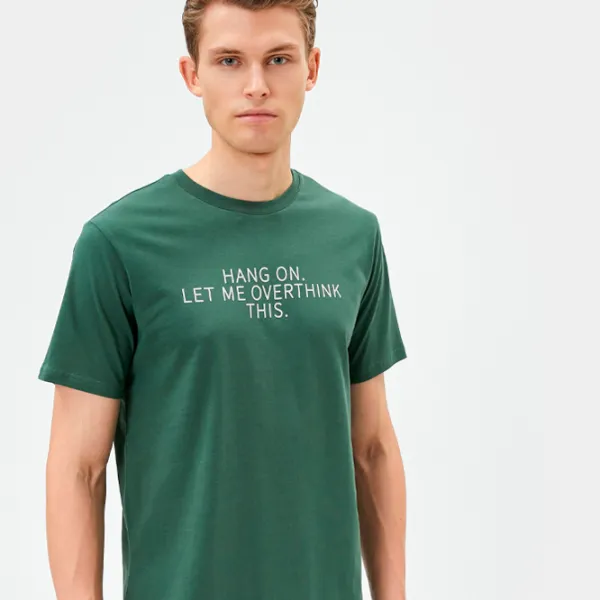 Tricou pentru bărbați Koton 4SAM10016HK 100% bumbac/ Green photo 3