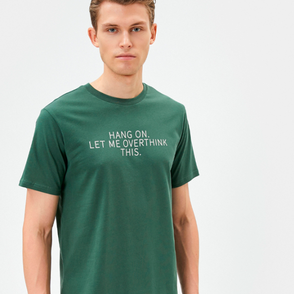 Tricou pentru bărbați Koton 4SAM10016HK 100% bumbac/ Green photo 3