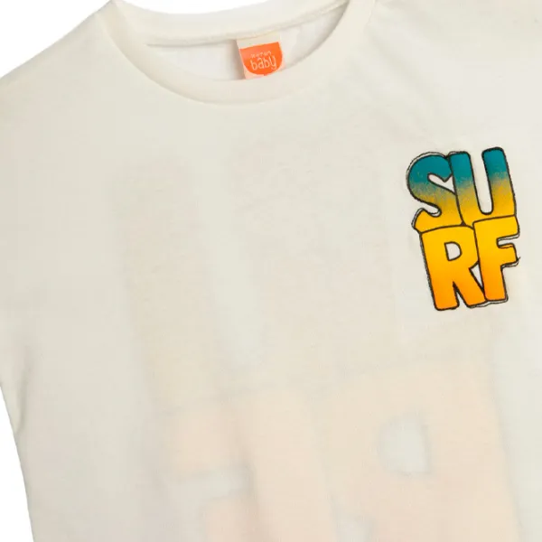 Tricou pentru băieți Koton 4SMB10190TK 80 / Ecru photo 3