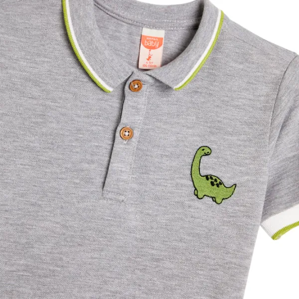 Tricou pentru băieți Koton 4SMB10066TK 98/ Gray photo 3