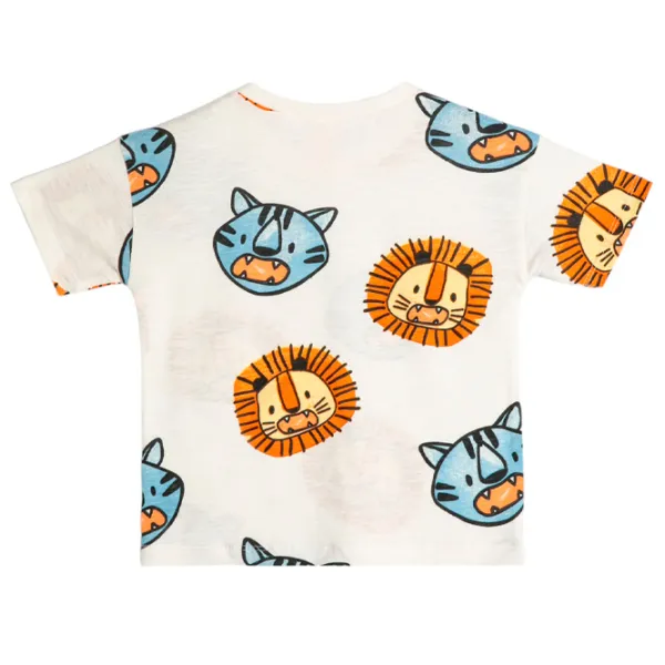 Tricou pentru băieți Koton 4SMB10011TK 104/ Ecru photo 2