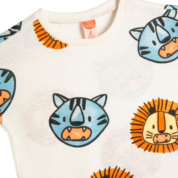 Tricou pentru băieți Koton 4SMB10011TK 104/ Ecru photo 3