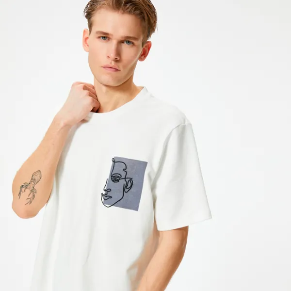 Tricou pentru bărbați Koton 4SAM10034HK 100% bumbac/ White photo 3