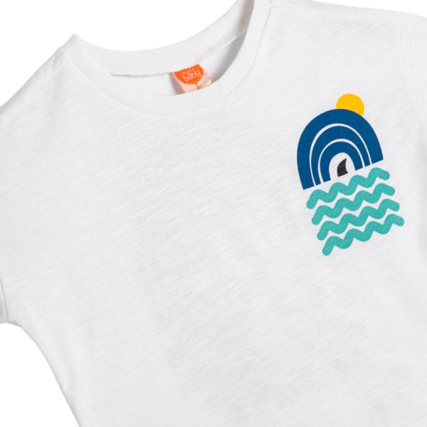 Tricou pentru băieți Koton 4SMB10149TK 80 / Ecru photo 3