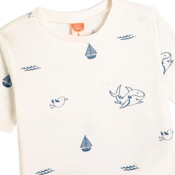 Tricou pentru băieți Koton 4SMB10026TK 92/ Ecru photo 3