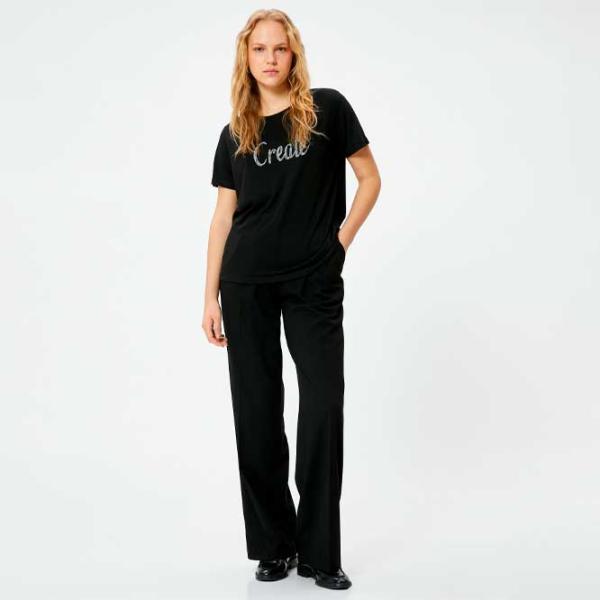 Tricou pentru femei Koton 4SAK50175EK 35% viscoză/ Black photo 3