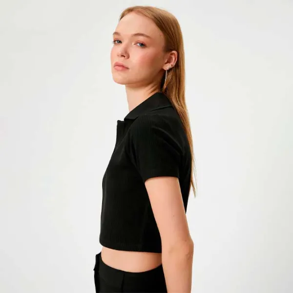 Tricou pentru femei Koton 4SAL10849IK 33% bumbac/ Black photo 2