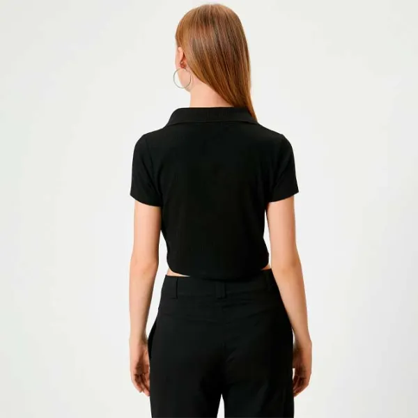 Tricou pentru femei Koton 4SAL10849IK 33% bumbac/ Black photo 4