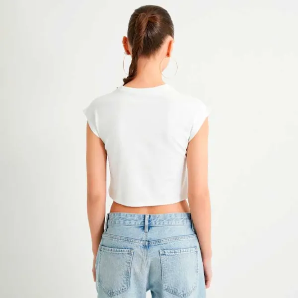 Tricou pentru femei Koton 4SAL10349IK 100% bumbac/ White photo 4 Tricou pentru femei Koton 4SAL10349IK 100% bumbac/ White photo 4