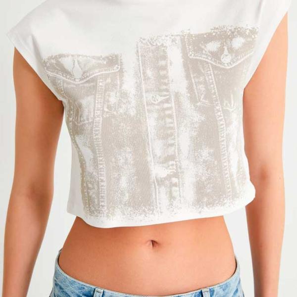 Tricou pentru femei Koton 4SAL10349IK 100% bumbac/ White photo 5 Tricou pentru femei Koton 4SAL10349IK 100% bumbac/ White photo 5