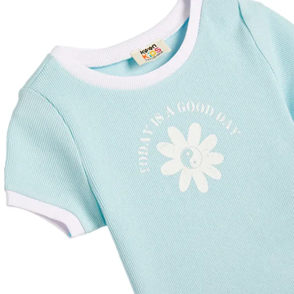 Tricou pentru fete Koton 4SKG10076AK 110 - 116 cm / Blue photo 3 Tricou pentru fete Koton 4SKG10076AK 110 - 116 cm / Blue photo 3
