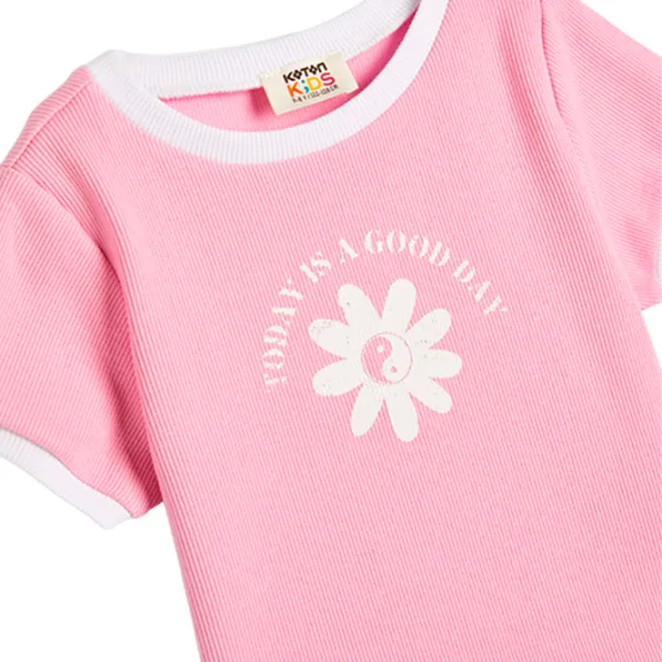 Tricou pentru fete Koton 4SKG10076AK 158 - 164 cm / Pink photo 3 Tricou pentru fete Koton 4SKG10076AK 158 - 164 cm / Pink photo 3