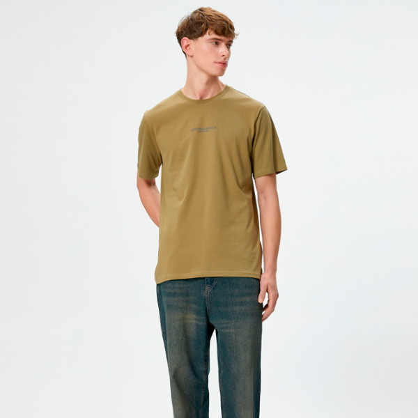 Tricou pentru bărbați Koton 4SAM10037HK 100% bumbac/ Khaki photo 3