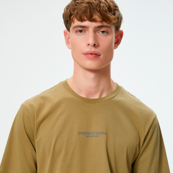 Tricou pentru bărbați Koton 4SAM10037HK 100% bumbac/ Khaki photo 4