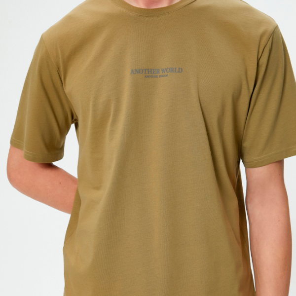 Tricou pentru bărbați Koton 4SAM10037HK 100% bumbac/ Khaki photo 5