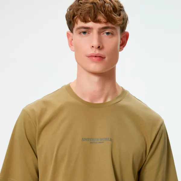 Футболка для мужчин Koton 4SAM10037HK 100% хлопок/ Хаки photo 4