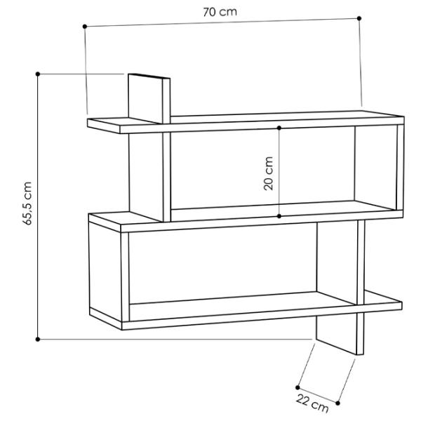 Raft Showdeko Paralel Bookcase PAL/ White photo 2 Raft Showdeko Paralel Bookcase PAL/ White photo 2