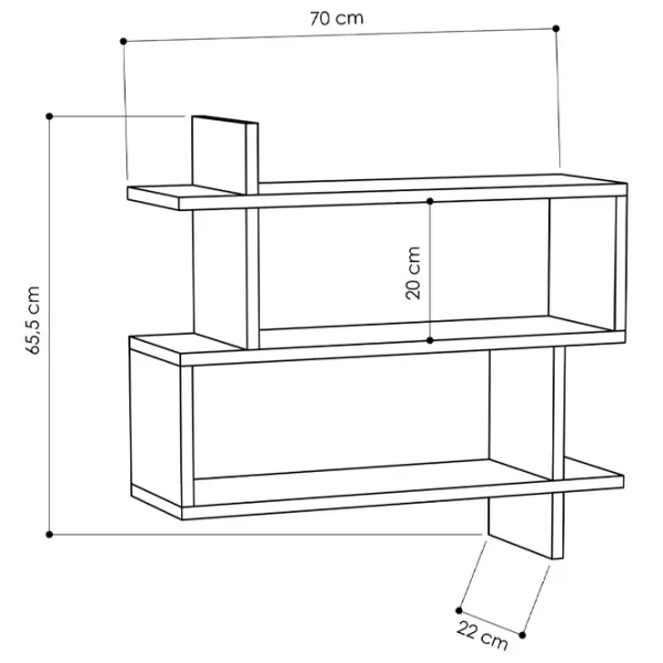 Raft Showdeko Paralel Bookcase PAL/ Oak photo 2 Raft Showdeko Paralel Bookcase PAL/ Oak photo 2