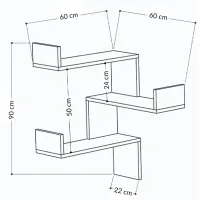Полка Showdeko Luksa Bookcase ДСП/ Белый photo 2