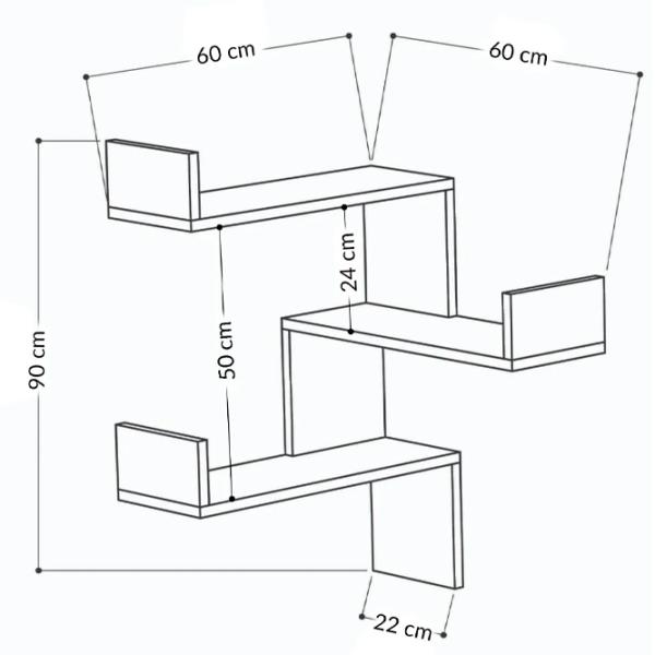 Raft Showdeko Luksa Bookcase PAL/ Oak photo 2 Raft Showdeko Luksa Bookcase PAL/ Oak photo 2