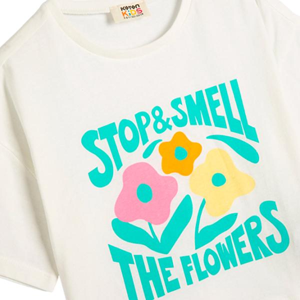 Футболка для девочек Koton 4SKG10139AK 116 - 122 см / Бежевый photo 3