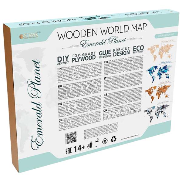 Пазл 2D Ewa Toys World Map M Emerald Planet 14+/ Количество деталей: 126 photo 2