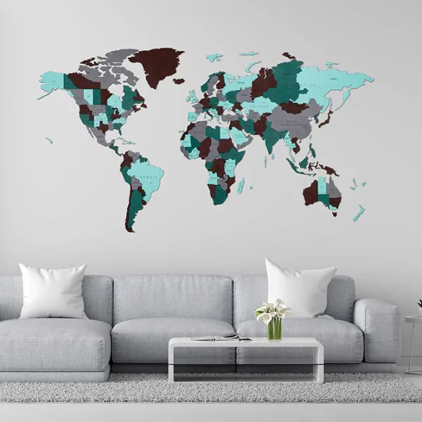 Пазл 2D Ewa Toys World Map M Emerald Planet 14+/ Количество деталей: 126 photo 4