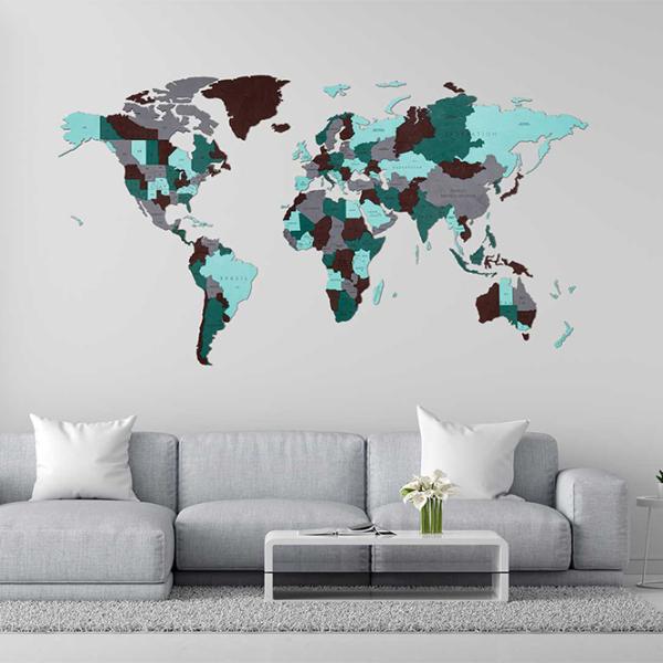 Пазл 2D Ewa Toys World Map M Emerald Planet 14+/ Количество деталей: 126 photo 4