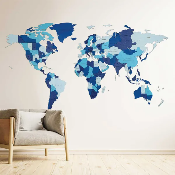 Пазл 2D Ewa Toys World Map M Blue Fantasy 14+/ Количество деталей: 126 photo 4