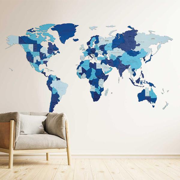Пазл 2D Ewa Toys World Map M Blue Fantasy 14+/ Количество деталей: 126 photo 4