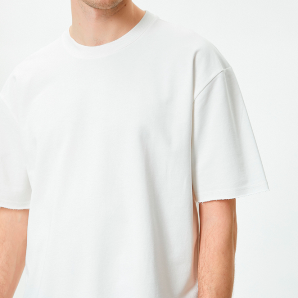 Tricou pentru bărbați Koton 4SAM10270HK 100% bumbac/ Ecru photo 5