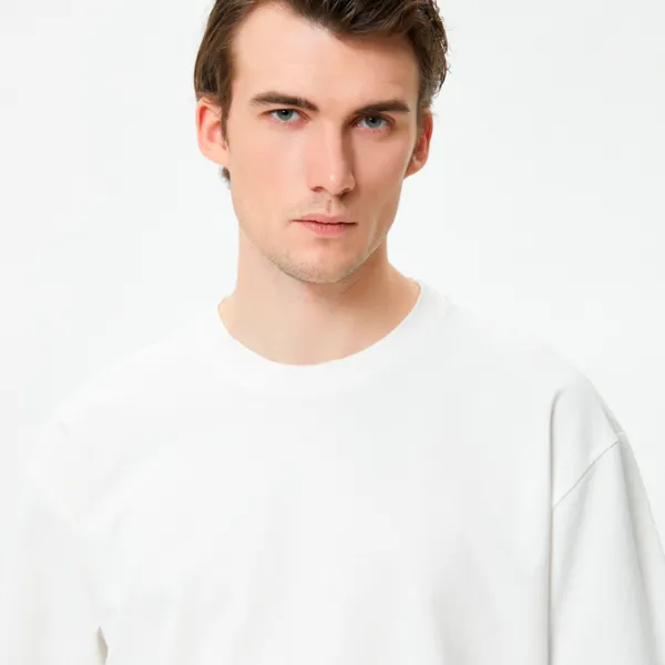 Tricou pentru bărbați Koton 4SAM10270HK 100% bumbac/ Ecru photo 4