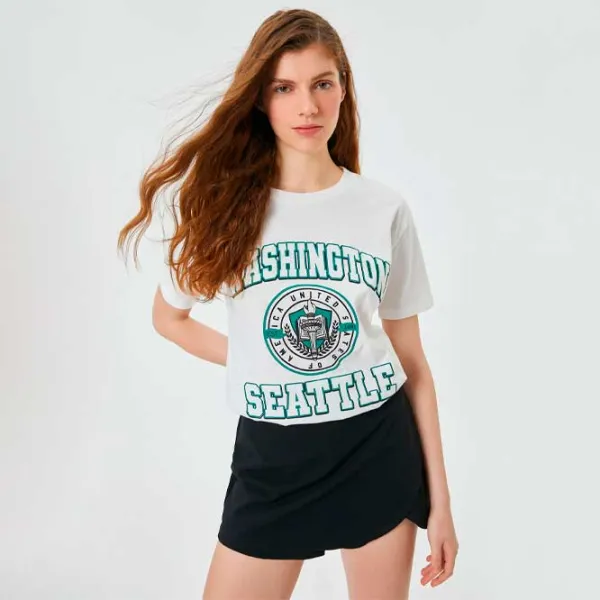 Tricou pentru femei Koton 4SAL10562IK 100% bumbac/ White photo 2