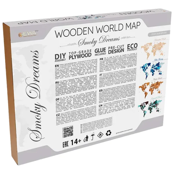 Пазл 2D Ewa Toys World Map L Smoky Dreams 14+/ Количество деталей: 127 photo 2