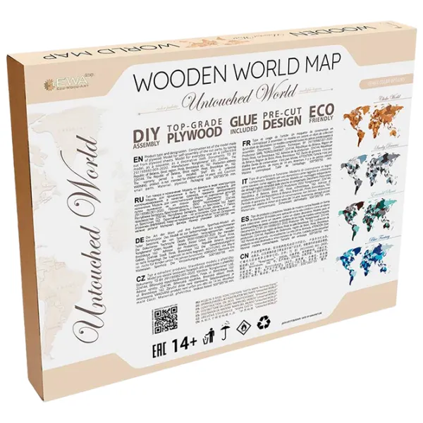 Puzzle 2D Ewa Toys World Map L Untouched World 14+/ Numărul de piese: 127 photo 2