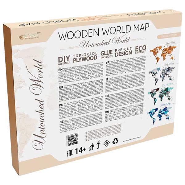 Puzzle 2D Ewa Toys World Map L Untouched World 14+/ Numărul de piese: 127 photo 2