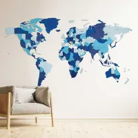 Puzzle 2D Ewa Toys World Map S Blue Fantasy 14+/ Numărul de piese: 114 photo 4