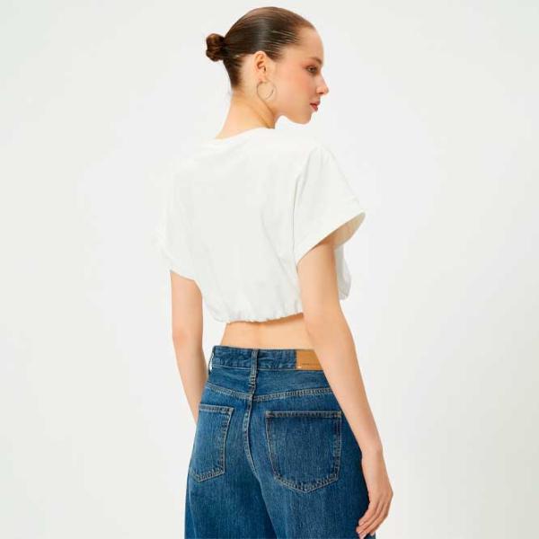 Футболка для женщин Koton 4SAL10048IK 97% Хлопок/ Белый photo 4