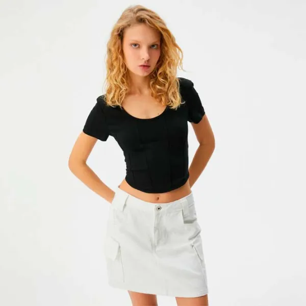 Tricou pentru femei Koton 4SAL10048IK 97% Bumbac/ Black photo 2