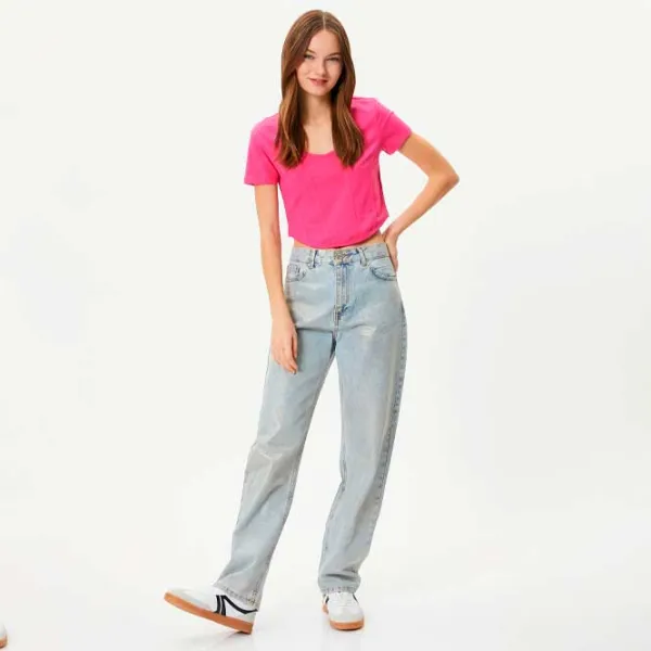 Tricou pentru femei Koton 4SAL10048IK 97% Bumbac/ Fuchsia photo 3