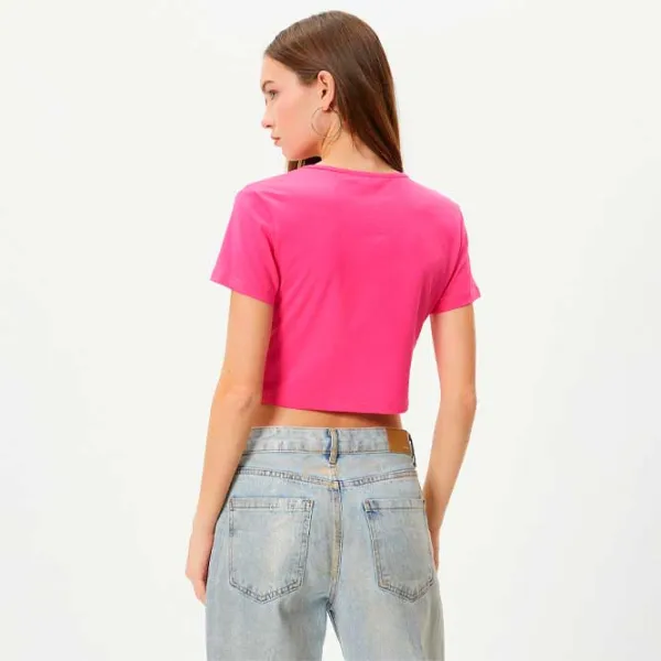 Tricou pentru femei Koton 4SAL10048IK 97% Bumbac/ Fuchsia photo 4