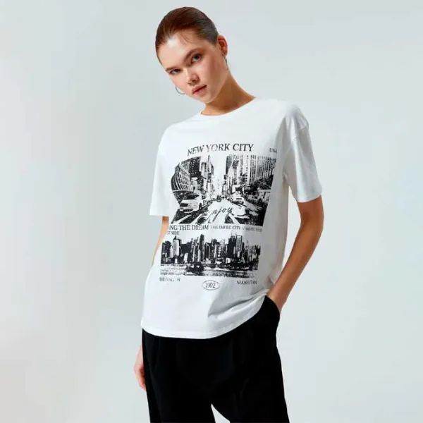 Футболка для женщин Koton 4SAL10640IK 100% хлопок/ Белый photo 2