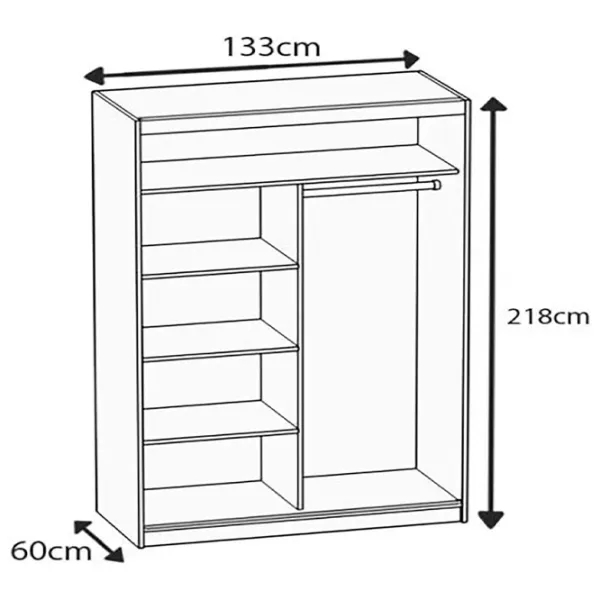Dulap Belini MZ SZP2 SZP2/0/B/DW/0/BL 60 x 133 x 218 / PAL / Black photo 2
