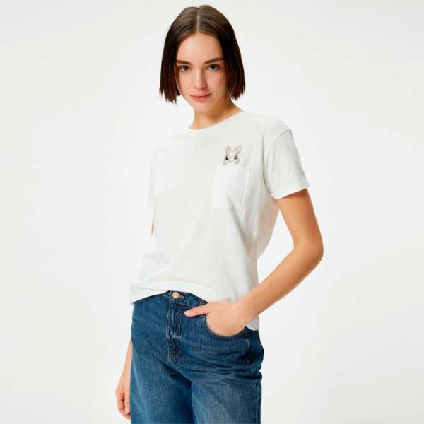 Футболка для женщин Koton 4SAL10203IK 100% хлопок/ Белый photo 3