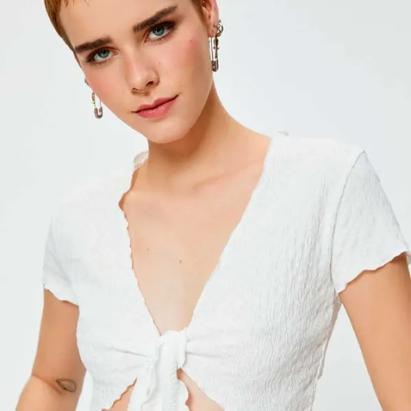 Tricou pentru femei Koton 4SAL10233IK 100% poliester/ White photo 2